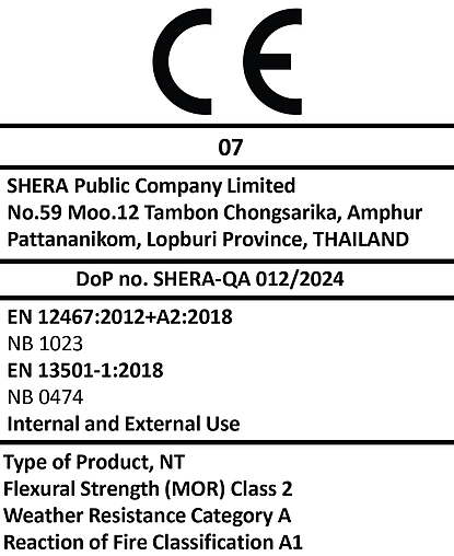 SHERA fibre cement building materials CE Mark